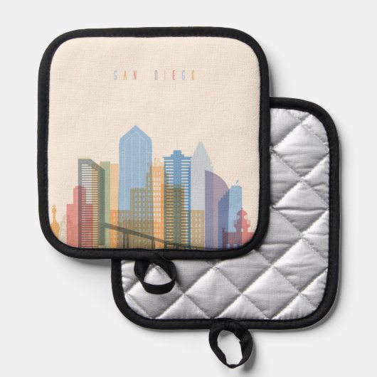 San Diego City Skyline Pannenlap (Voorkant / Achterkant)