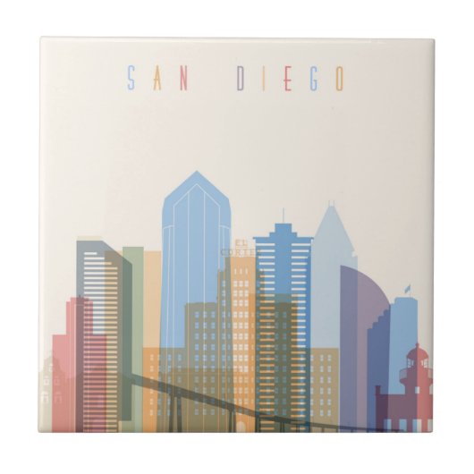 San Diego City Skyline Tegeltje (Voorkant)
