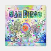 San Diego Deep Dream Magnet Magneet (Voorkant)