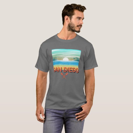 San Diego Design - basic donker T-shirt (Voorkant volledig)