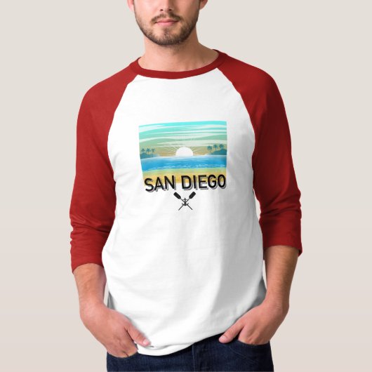 San Diego Design - Mannen Sleeve T-shirt (Voorkant)
