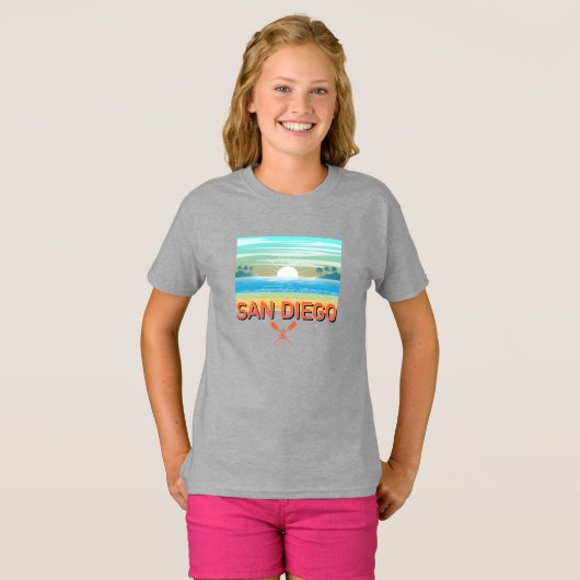 San Diego Design - T-shirt de base pour filles (Devant entier)