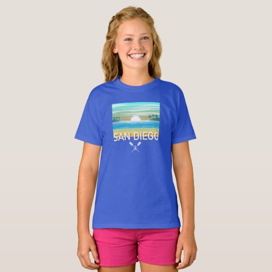 San Diego Design - T-shirt de base pour filles (Devant entier)