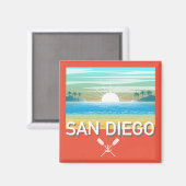 San Diego Design - Vierkante magneet (Voorkant / Achterkant)