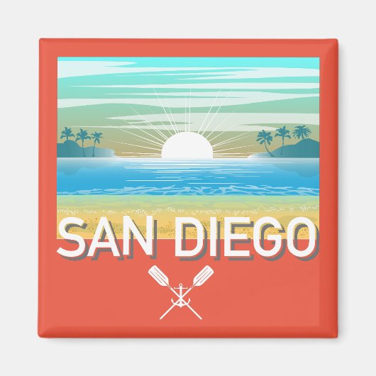 San Diego Design - Vierkante magneet (Voorkant)