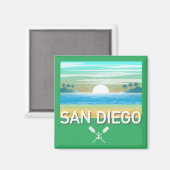 San Diego Design - Vierkante magneet (Voorkant / Achterkant)
