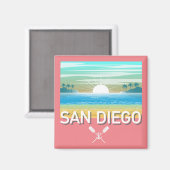 San Diego Design - Vierkante magneet (Voorkant / Achterkant)