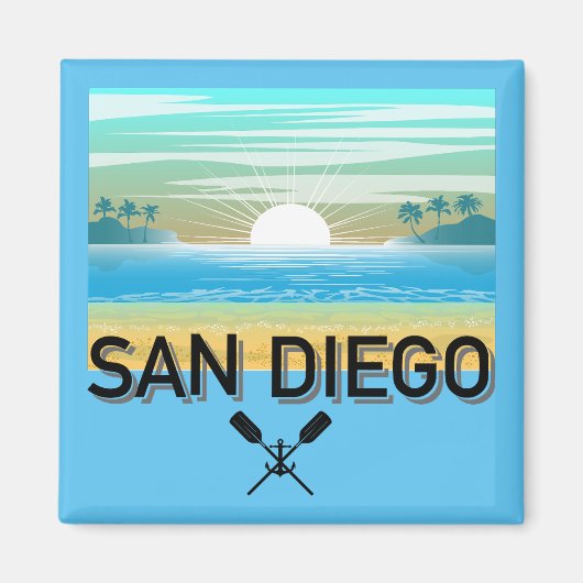 San Diego Design - Vierkante magneet (Voorkant)