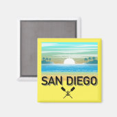 San Diego Design - Vierkante magneet (Voorkant / Achterkant)
