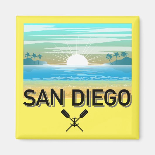 San Diego Design - Vierkante magneet (Voorkant)