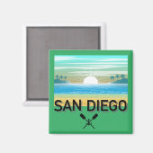 San Diego Design - Vierkante magneet (Voorkant / Achterkant)