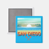 San Diego Design - Vierkante magneet (Voorkant / Achterkant)