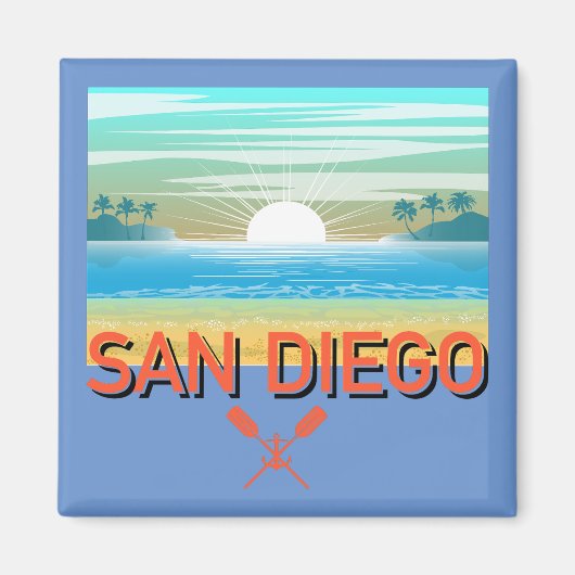 San Diego Design - Vierkante magneet (Voorkant)