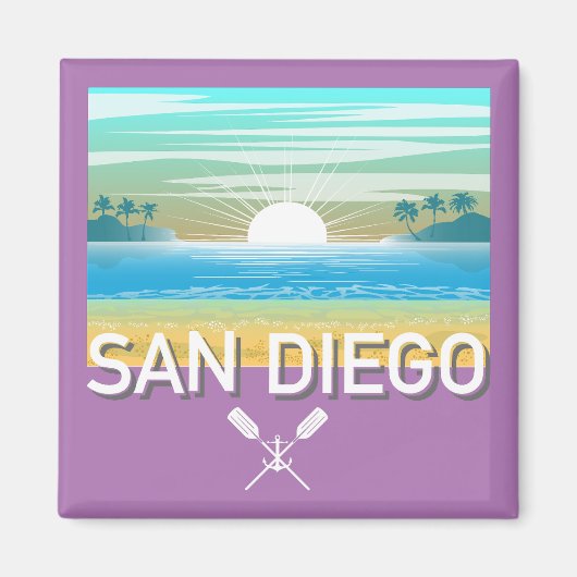 San Diego Design - Vierkante magneet (Voorkant)