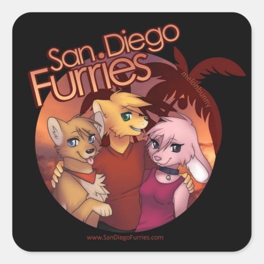 San Diego Furries Vierkante Sticker (Voorkant)
