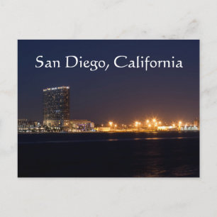 San Diego Harbour 's nachts Briefkaart