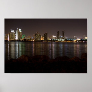 San Diego in Night Poster