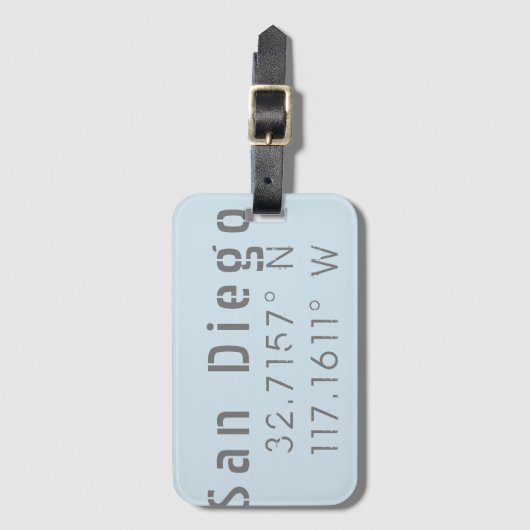San Diego Latitude Longitude Bagagelabel (Voorkant (verticaal))