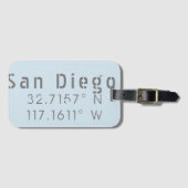 San Diego Latitude Longitude Bagagelabel (Voorkant (horizontaal))