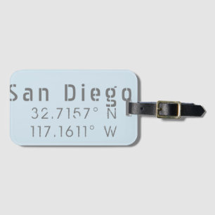 San Diego Latitude Longitude Bagagelabel