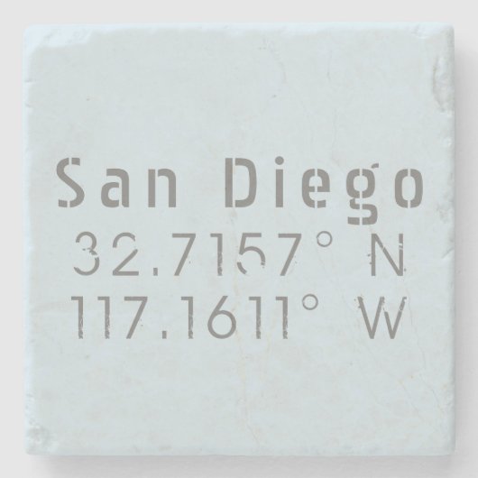 San Diego Latitude Longitude Stenen Onderzetter (Voorkant)