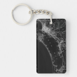 San Diego Map Sleutelhanger