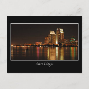 San Diego Night Skyline Briefkaart