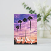 San Diego Palm Tree Sunset Feestdagenkaart (Staand voorkant)