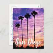 San Diego Palm Tree Sunset Feestdagenkaart (Voorkant / Achterkant)