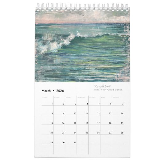 San Diego Payscape Peintures 2023 Petit Calendrier (Mar 2026)
