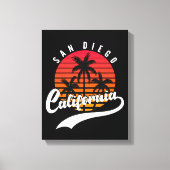 San Diego Retro Sunset Canvas Afdrukken (Voorkant)