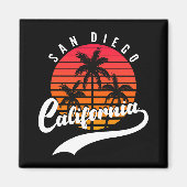 San Diego Retro Sunset en Palm Trees Magnet Magneet (Voorkant)