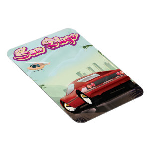 San Diego rode sportwagen 1988 reisposter Magneet