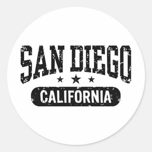 San Diego Ronde Sticker (Voorkant)