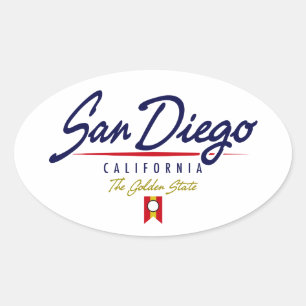 San Diego Script Ovale Sticker