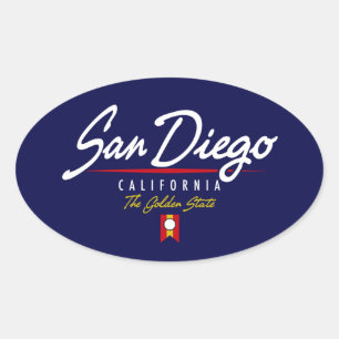 San Diego Script Ovale Sticker