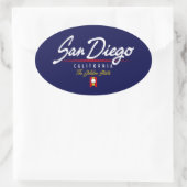 San Diego Script Ovale Sticker (Tas)