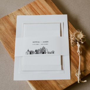 San Diego Skyline Belly Band, 2"x11.5" Uitnodigingen Wikkel
