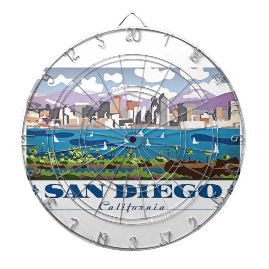 San Diego Skyline Dartbord (Voorkant)
