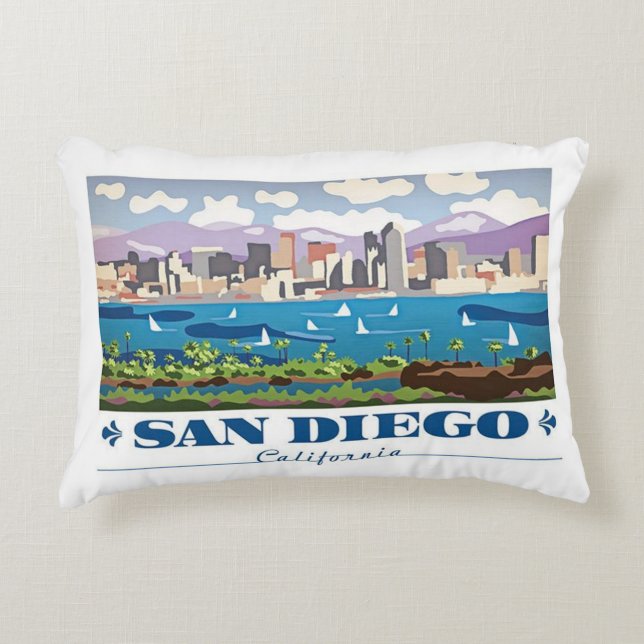 San Diego Skyline Decoratief Kussen (Voorkant)