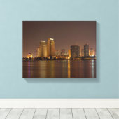 San Diego Skyline Dusk Canvas Afdruk (Insitu (Houten vloer))