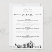 San Diego Skyline Mariage Dîner Carte menu 5x7 (Devant)
