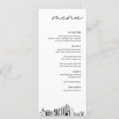 San Diego Skyline Modern Mariage Diner Menu (Devant / Derrière)