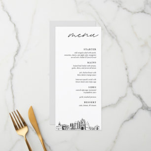 San Diego Skyline Modern Mariage Diner Menu