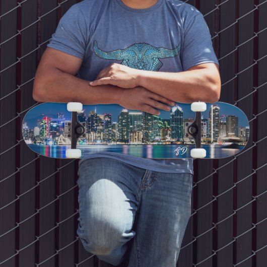 San Diego Skyline monogram Skateboard (Buiten 3)