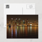 San Diego Skyline Night Briefkaart (Voorkant / Achterkant)
