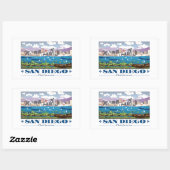 San Diego Skyline Rechthoekige Sticker (Vel)