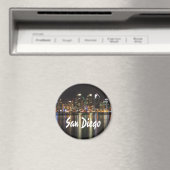 San Diego Skyline 's nachts over het water Magneet (Insitu (Vaatwasser))