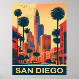 San Diego, stadsstraten, reizen Poster