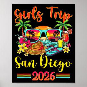 San Diego-strand CA Zomerstemming Zonsondergang Vr Poster